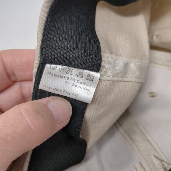 Michael Kors Fitted Baseball Cap Beige One Size Embroidered Vented Holes 6 Panel - Picture 9 of 9